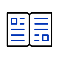 open book with two pages with copy showing