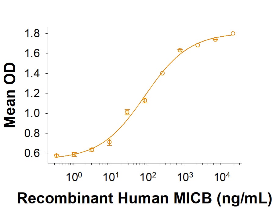 Recombinant Human MICB His-tag Protein Binding Activity