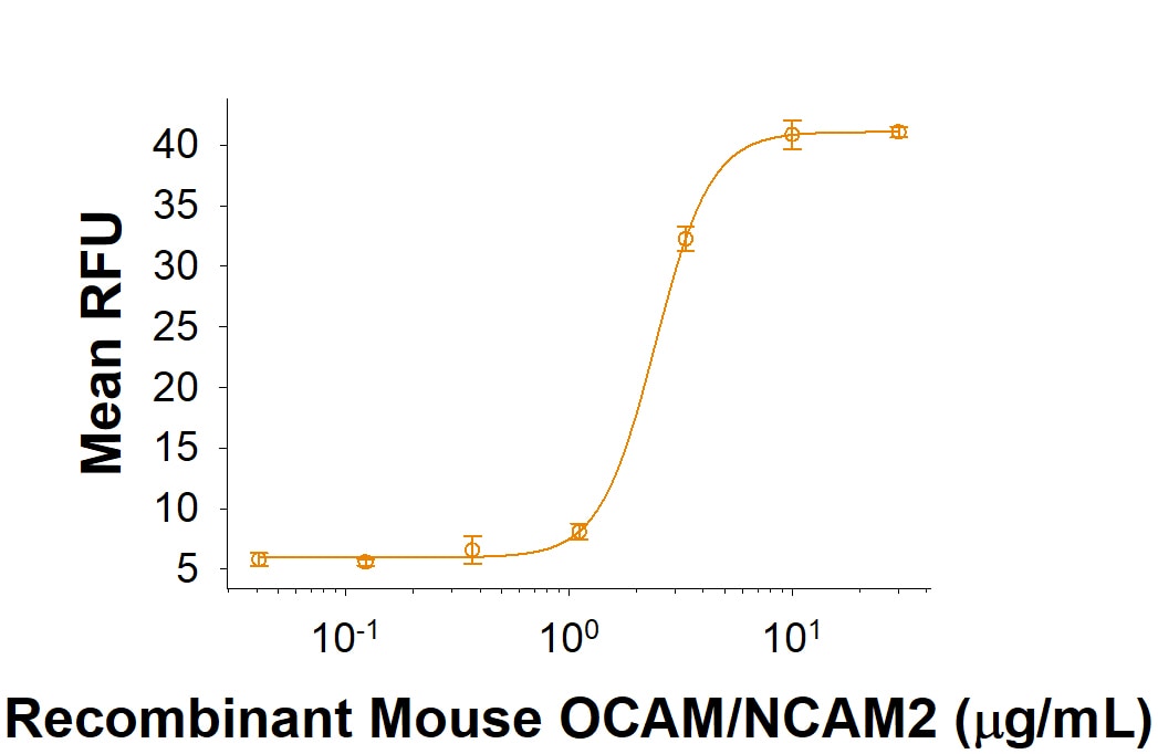 Recombinant Mouse OCAM/NCAM2 His-tag Protein Bioactivity