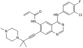 Potent inhibitor of EGFR, ErbB2 and Abl receptor tyrosine kinases