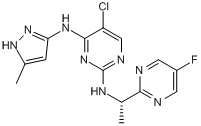 Potent and selective JAK2 inhibitor; antiangiogenic