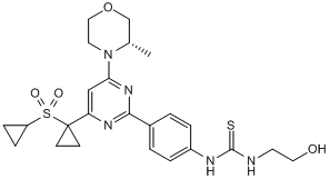 Potent and selective dual mTORC1 and 2 inhibitor; orally bioavailable