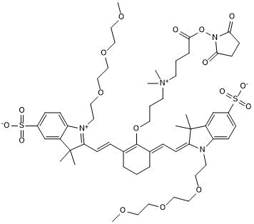 Near-infrared fluorescent dye for labeling of amines; supplied as NHS ester