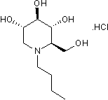 α-glucosidase I and II inhibitor; also inhibits ceramide-specific glycosyltransferases and exhibits broad spectrum antiviral activity