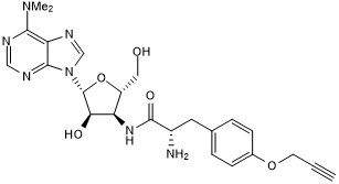 Puromycin analog for labeling newly synthesized proteins
