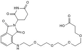 Cereblon ligand with PEG linker and terminal acid for onward chemistry