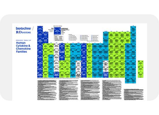 R&D Systems Periodic Table of Cytokine and Chemokine Families poster