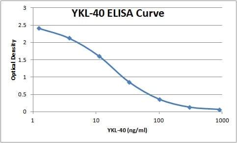Recombinant Human Chitinase 3-like 1/YKL-40 Protein, CF 2599-CH