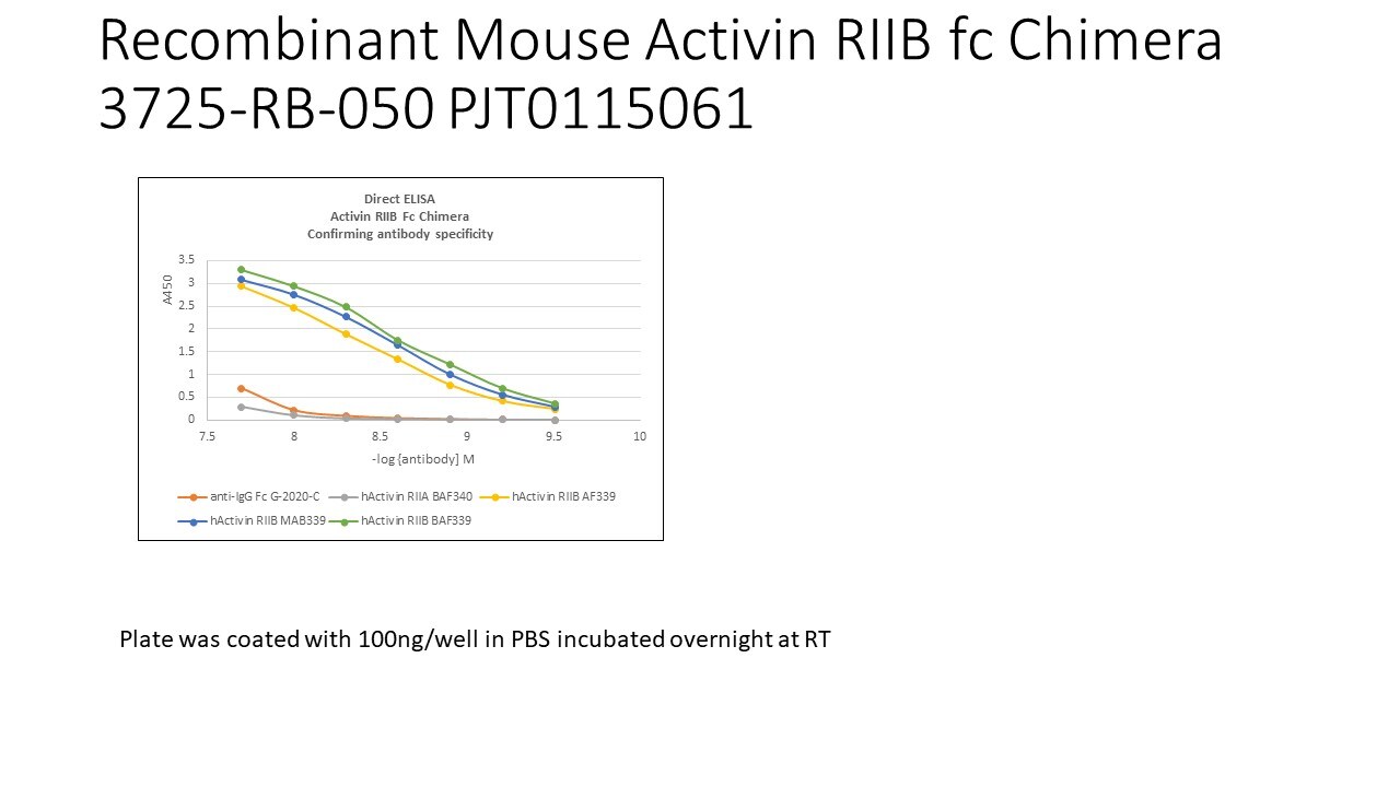 Recombinant Mouse Activin RIIB Fc Chimera Protein, CF 3725-RB