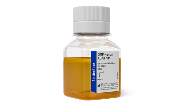 100 mL bottle of GMP Human AB Serum.